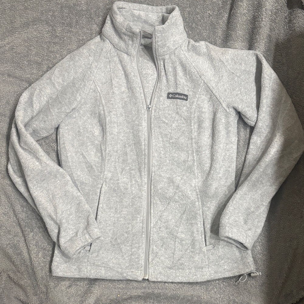 Columbia Light Gray Fleece Jacket XS